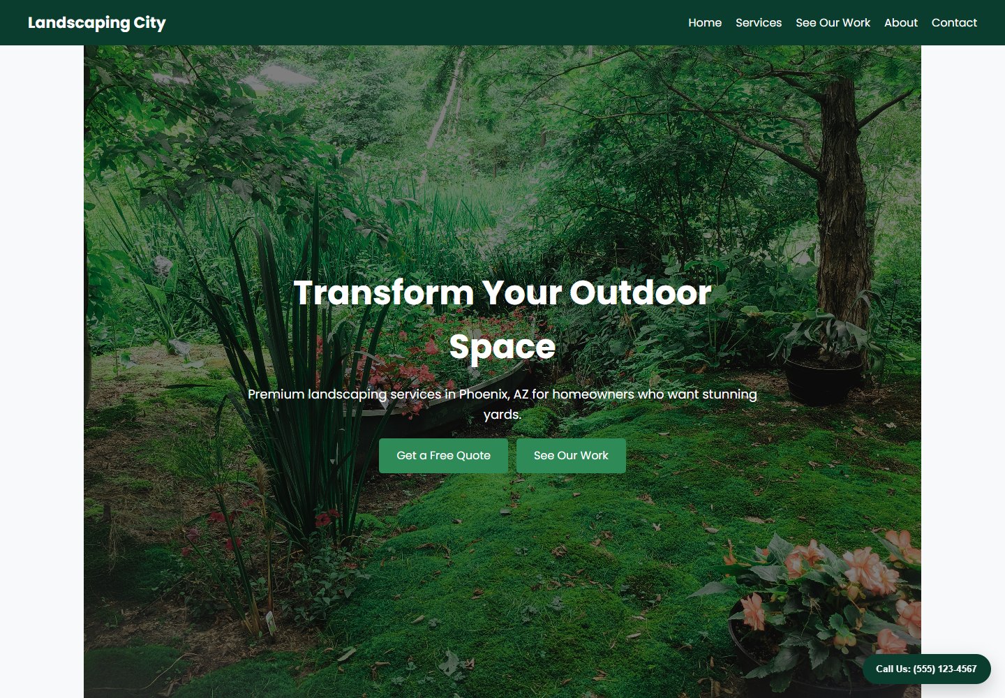 Landscaping business website preview